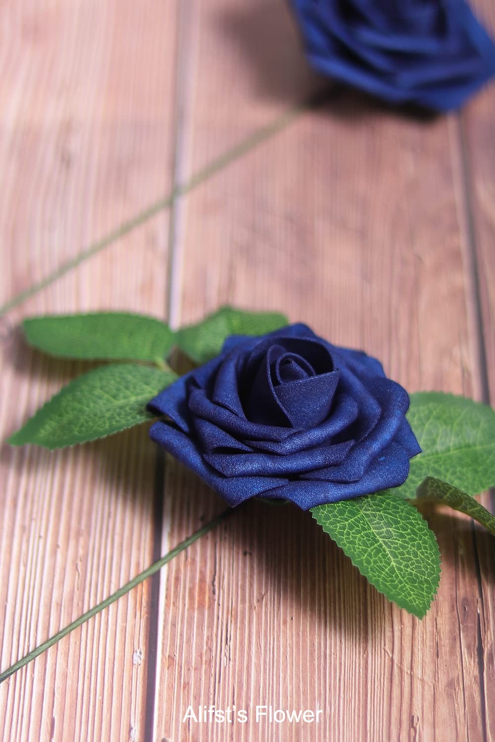 Navy Blue Real Touch Artificial Foam Roses Wedding Bridal Centerpiece 25 PCS
