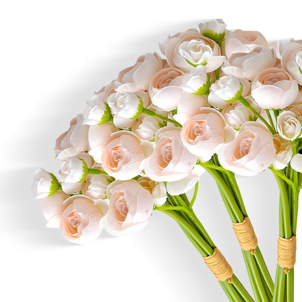 18Pcs Ranunculus Artificial Flowers Fake Wedding Filler Flowers Bridal Bouquets