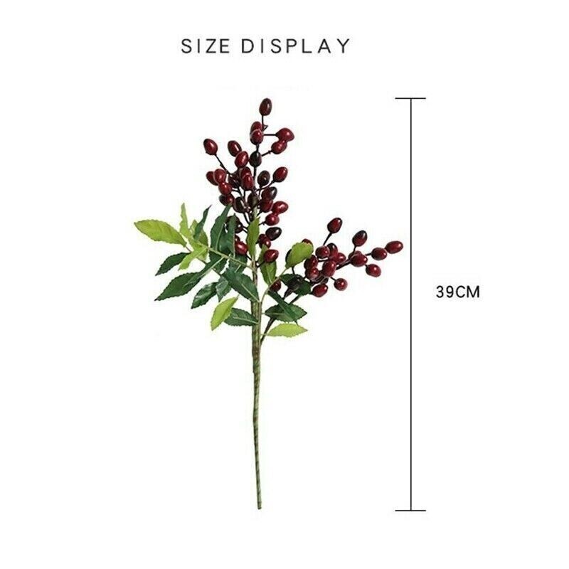 Artificial Berry Flower Fake Olive Fruit Branch Plant Home Decor Flowers Bean