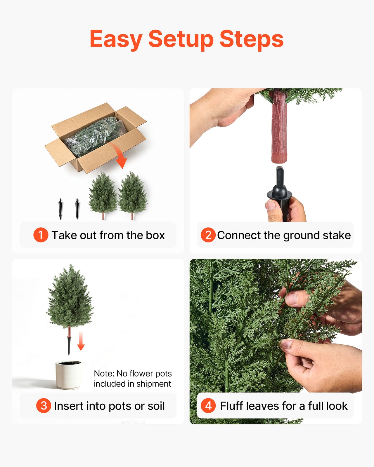 VEVOR Artificial Topiary Cedar Bush 3 Ft Set of 2 Greenery Fake Shrubs PE Faux