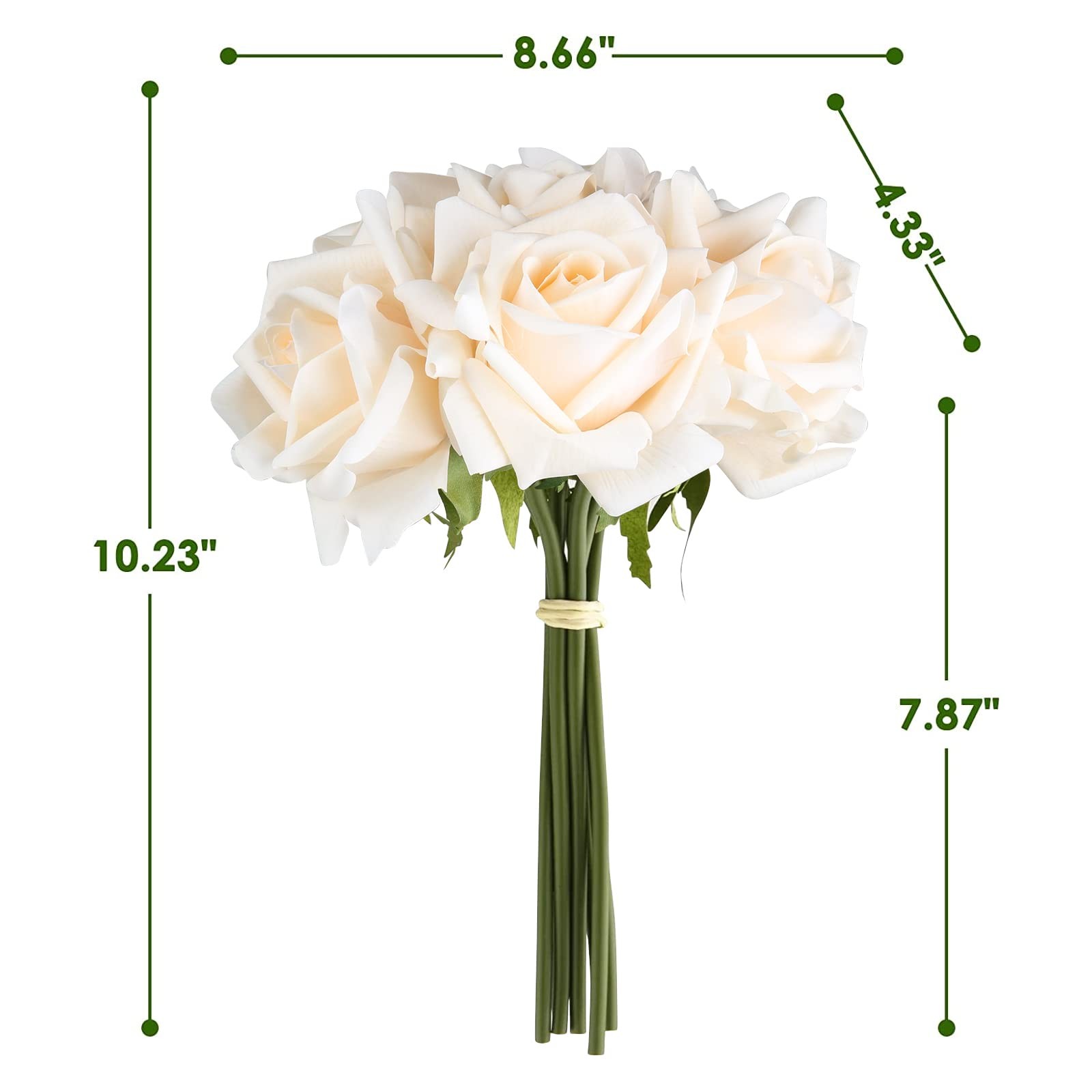 7pcs Artificial Roses Flowers, Faux Silk Rose Artificial Flower, Real Touch F…