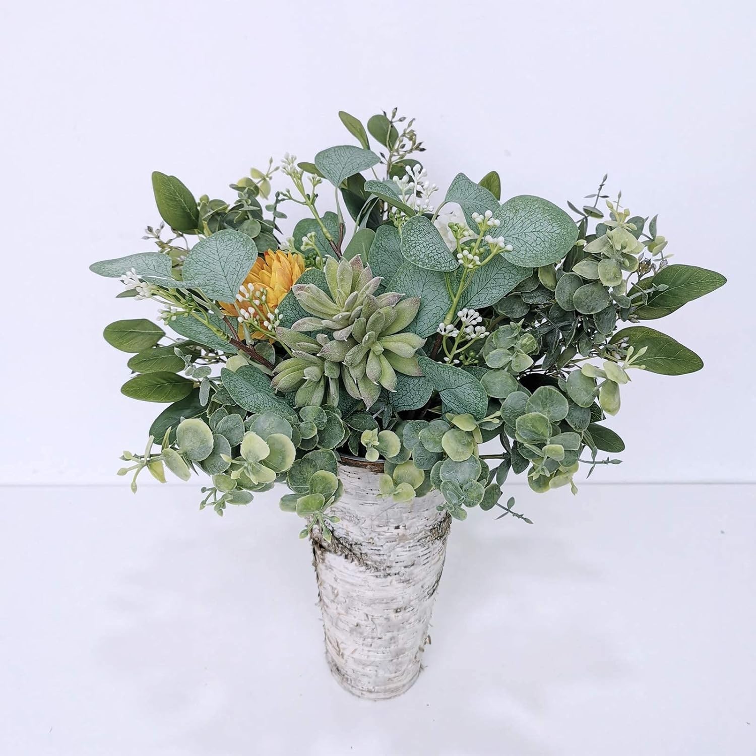 Bulk Artificial Silver Dollar Eucalyptus Leaves Picks Stems and Faux Branches…