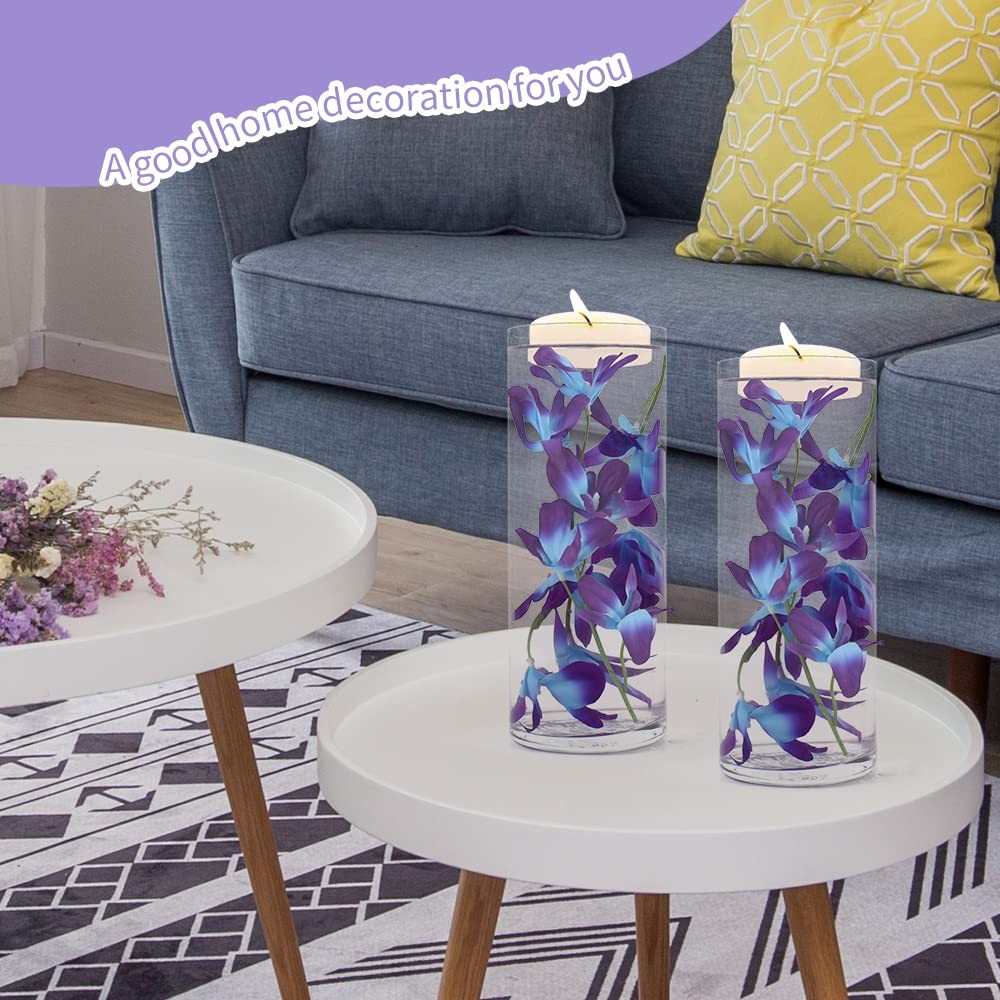 Artificial Orchid Flowers Purple Blue Faux Flowers Vase Fillers for Floating …