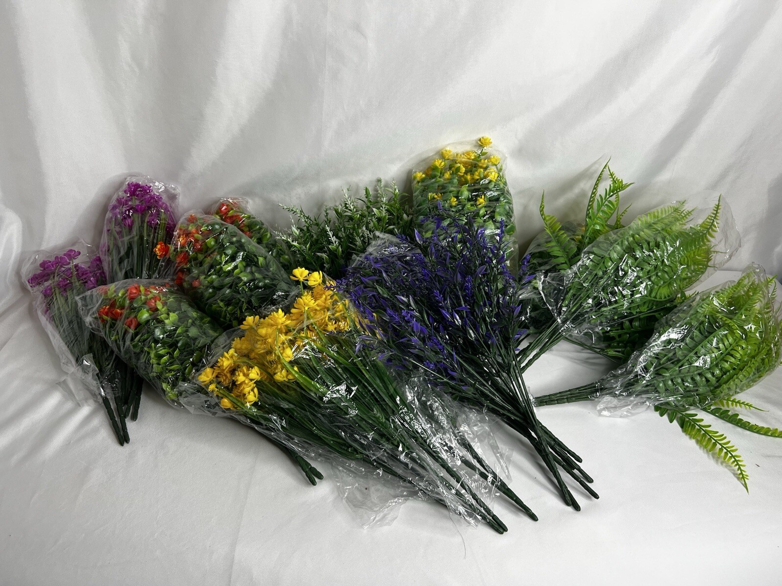 Zeyune 42 Bundles Artificial Flowers Fake UV Resistant for Outdoor Plastic
