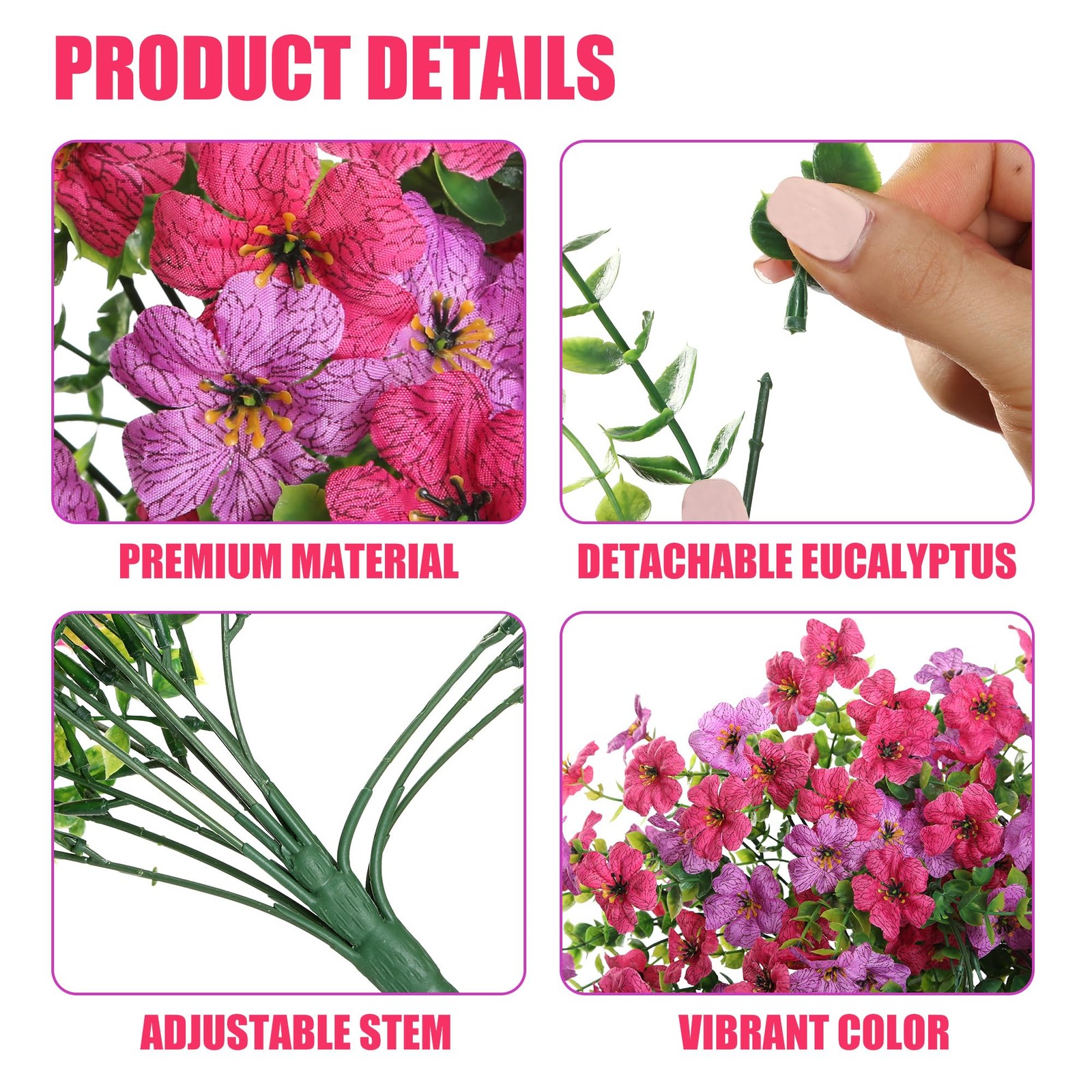 Artificial Fake Hanging Flowers Plants for Outdoor Outside Spring Summer Decorat