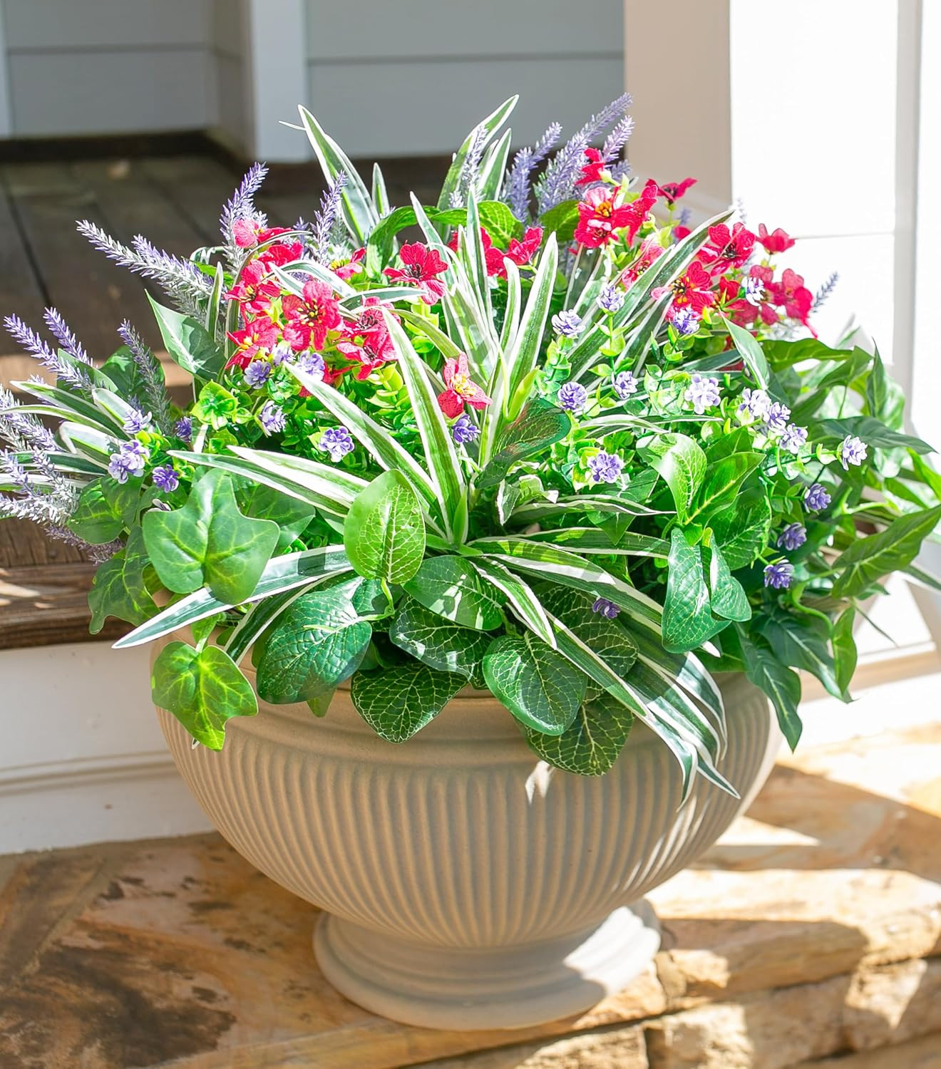 UV Resistant Faux Greenery Bunches for Outdoor Garden Decor