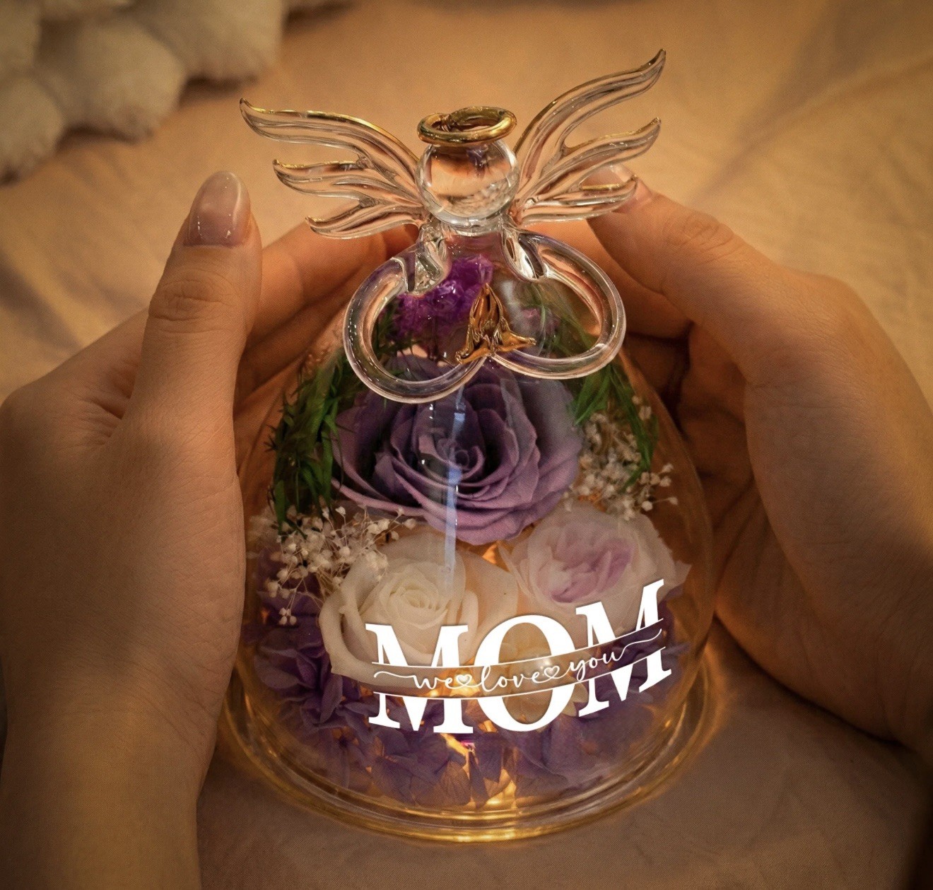 Mom Grandma Rose Gifts on Mother’S Day, Angel Gifts for Women, Preserved Real Ro