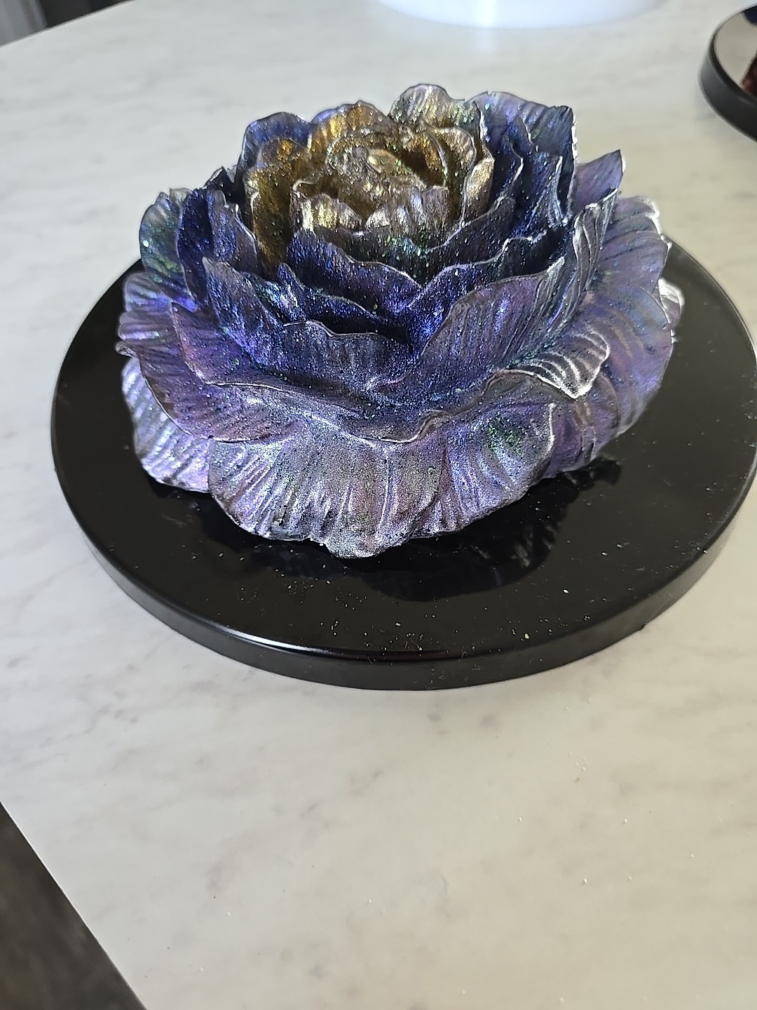 Handmade Resin Flower Purple Gold Blue Decoration Gift. 600