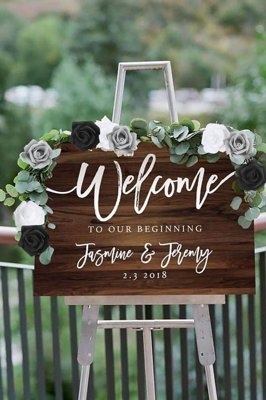 Black White Gray Foam Roses 200PCS 1.97in Artificial Flowers DIY Craft