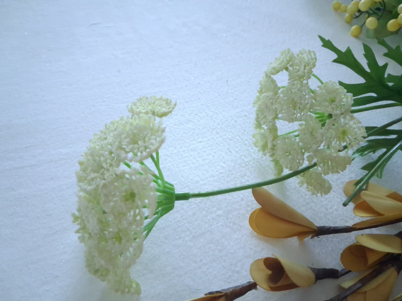 Artificial Mustard Yellow Floral Stem Lot 9 Stems Faux Flowers 12-32″