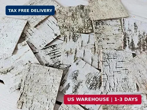 30pcs – Natural Birch Bark Sheets 1.96″x2.36″ Tags for Gifts. Product Wrapping o