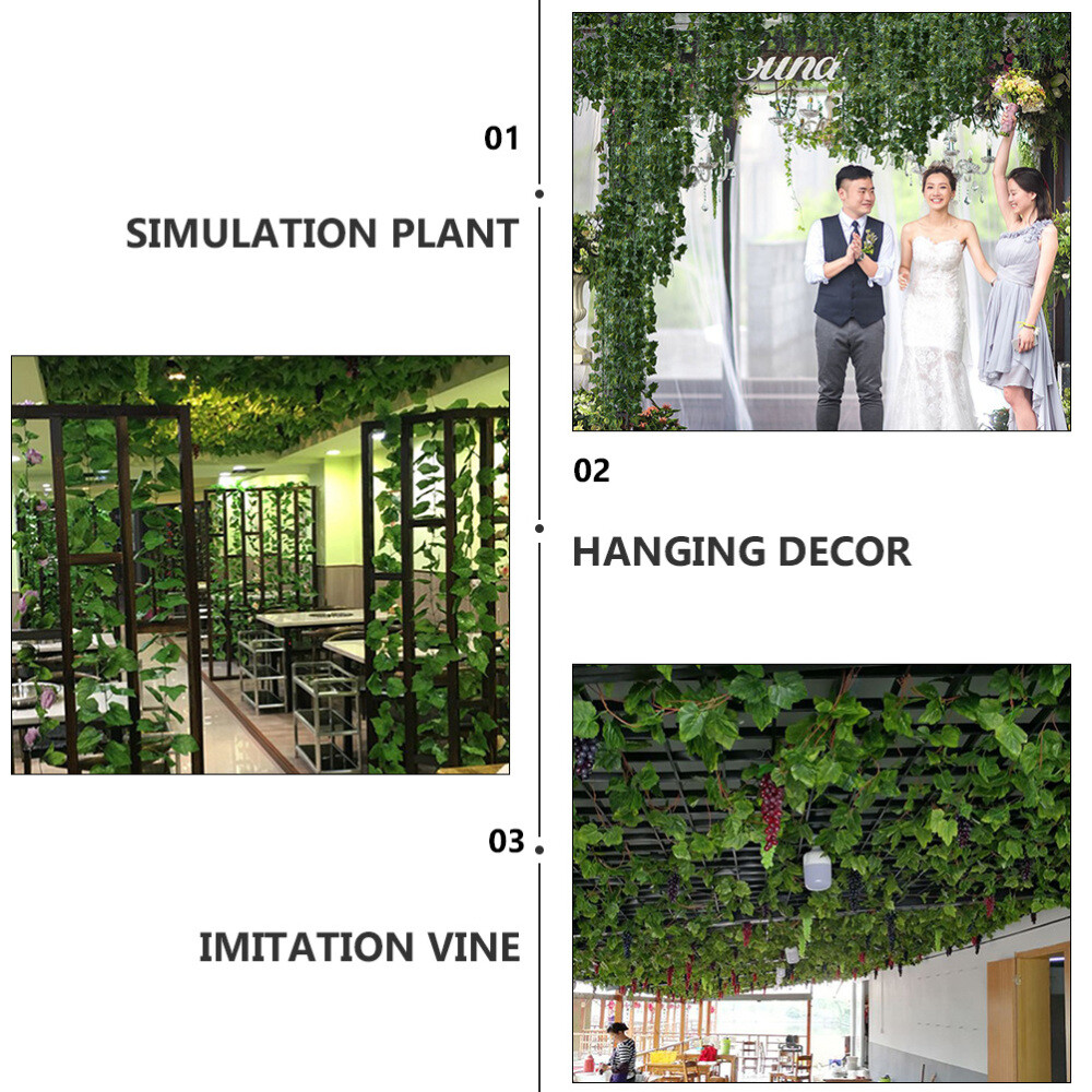 12 Pcs Decoration for Vines Fake Plants Green Leaves Office