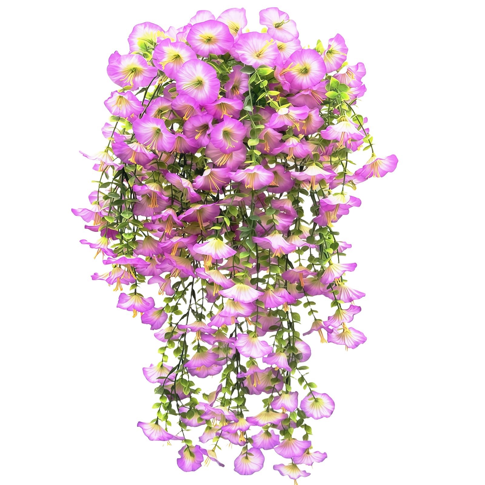 3Pcs Artificial Hanging Flowers for Outdoors UV Resistant Realistic PurpleFau…
