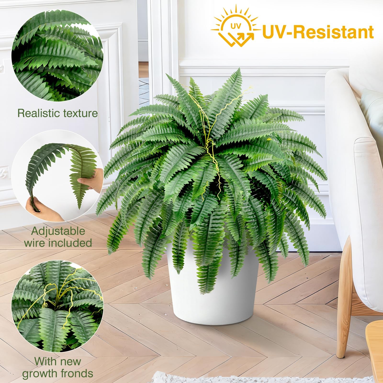 LuceAlberi Artificial Boston Fern Bush –