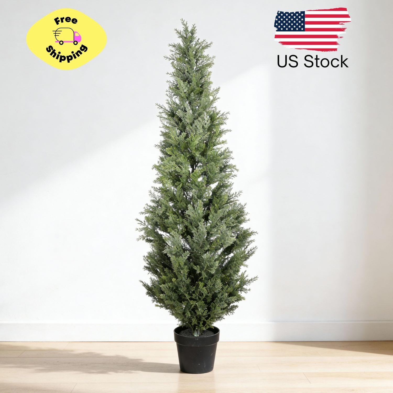 5FT Artificial Cypress Tree Tall Realistic Indoor Outdoor Plants for Home Decor