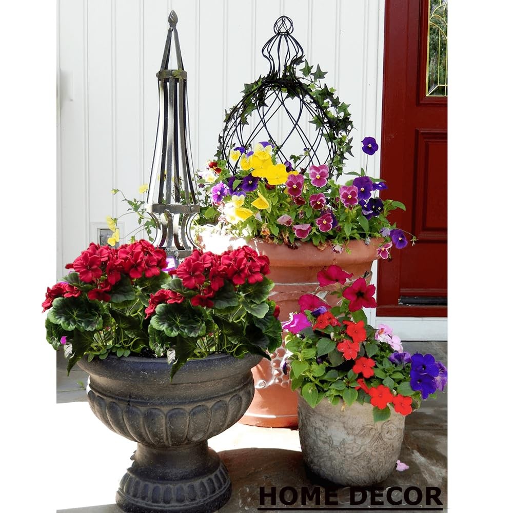 Artificial Geranium Silk Flower Bush Red 19 Inches Faux Geranium Flowers Plan.