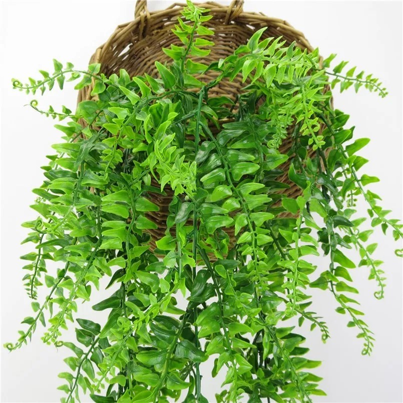 4Pcs Artificial Boston Fern Hanging Vine Foliage Silk Plant Home Decor