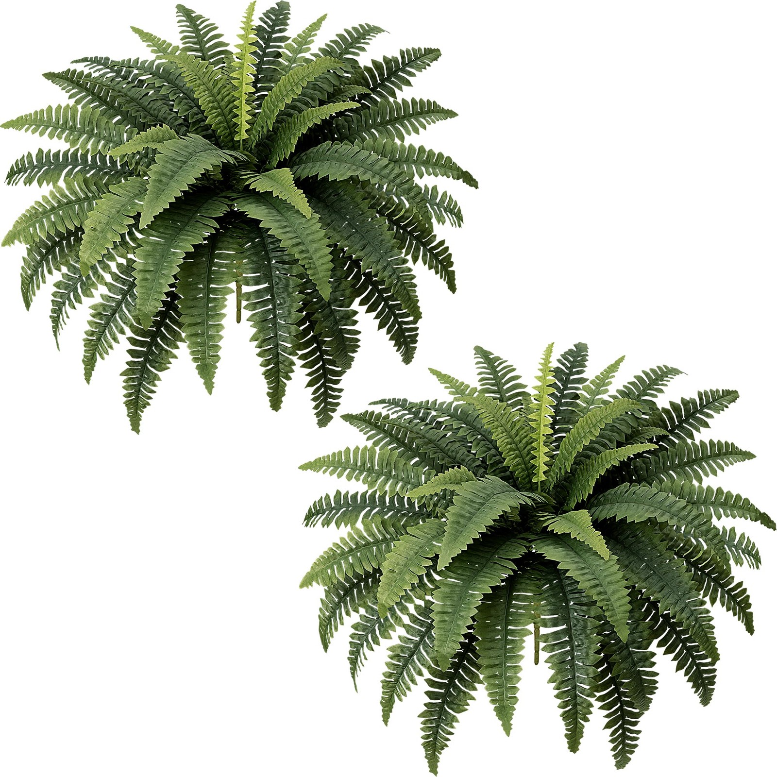 Fake Ferns Set of 2 Faux Boston Ferns Large Artificial Plants, 40 Leaves per…
