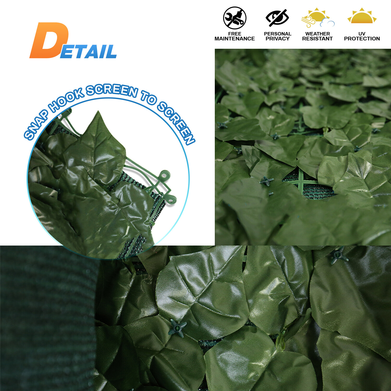 4ft 6ft Artificial Hedge Faux Ivy Leaves Privacy Fence Screen Panel Wall Decor