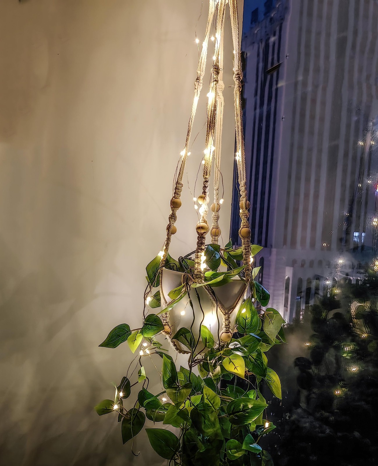 Comtelek Fake Hanging Plants with Lights Artificial Plants for Home Decor Mac…