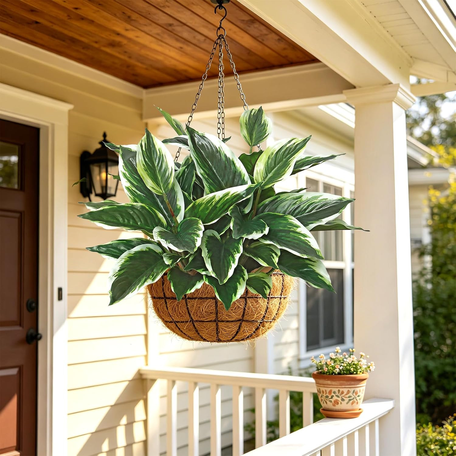 UV Resistant Faux Hostas – 4PCS Outdoor Artificial Plants for Home & Office