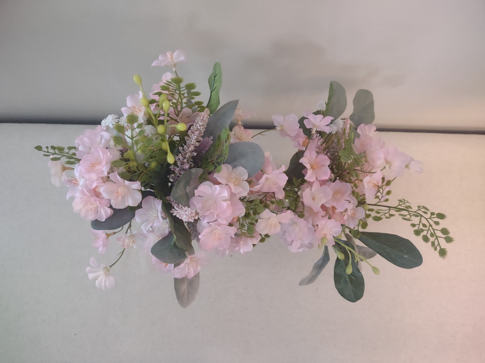 Pink Multi Flower Faux Arrangement in Glass Mason Jar with Faux Water~NEW SET/2