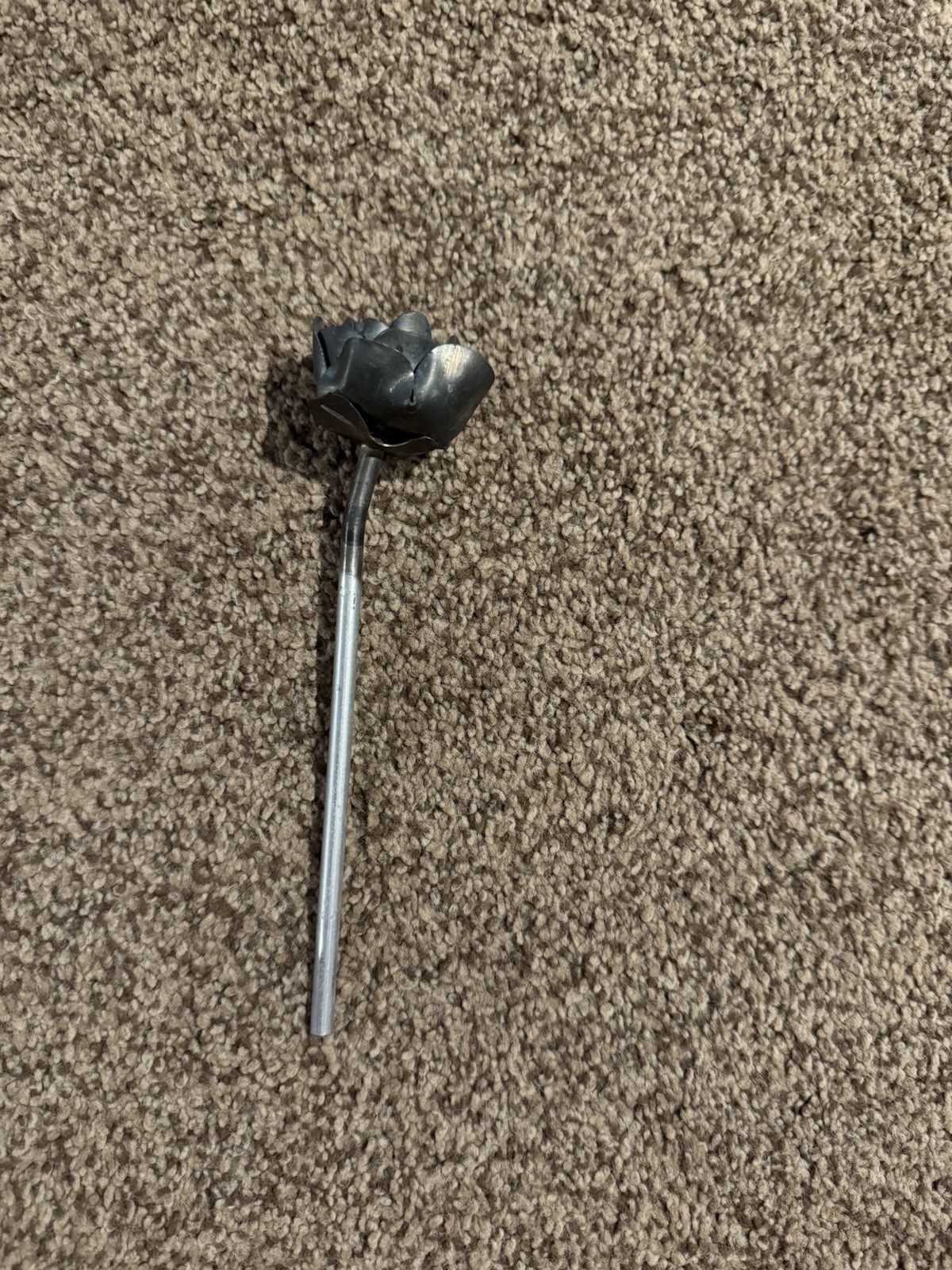 Black Metal Rose Flower Stem Hand Welded
