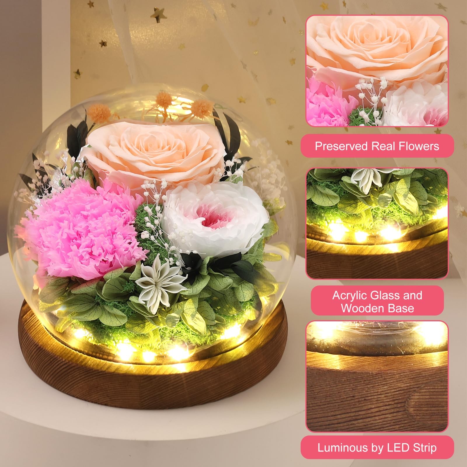 Preserved Flowers Bouquet,Graduation Gifts for Girls,Fresh Flowers for Delive…