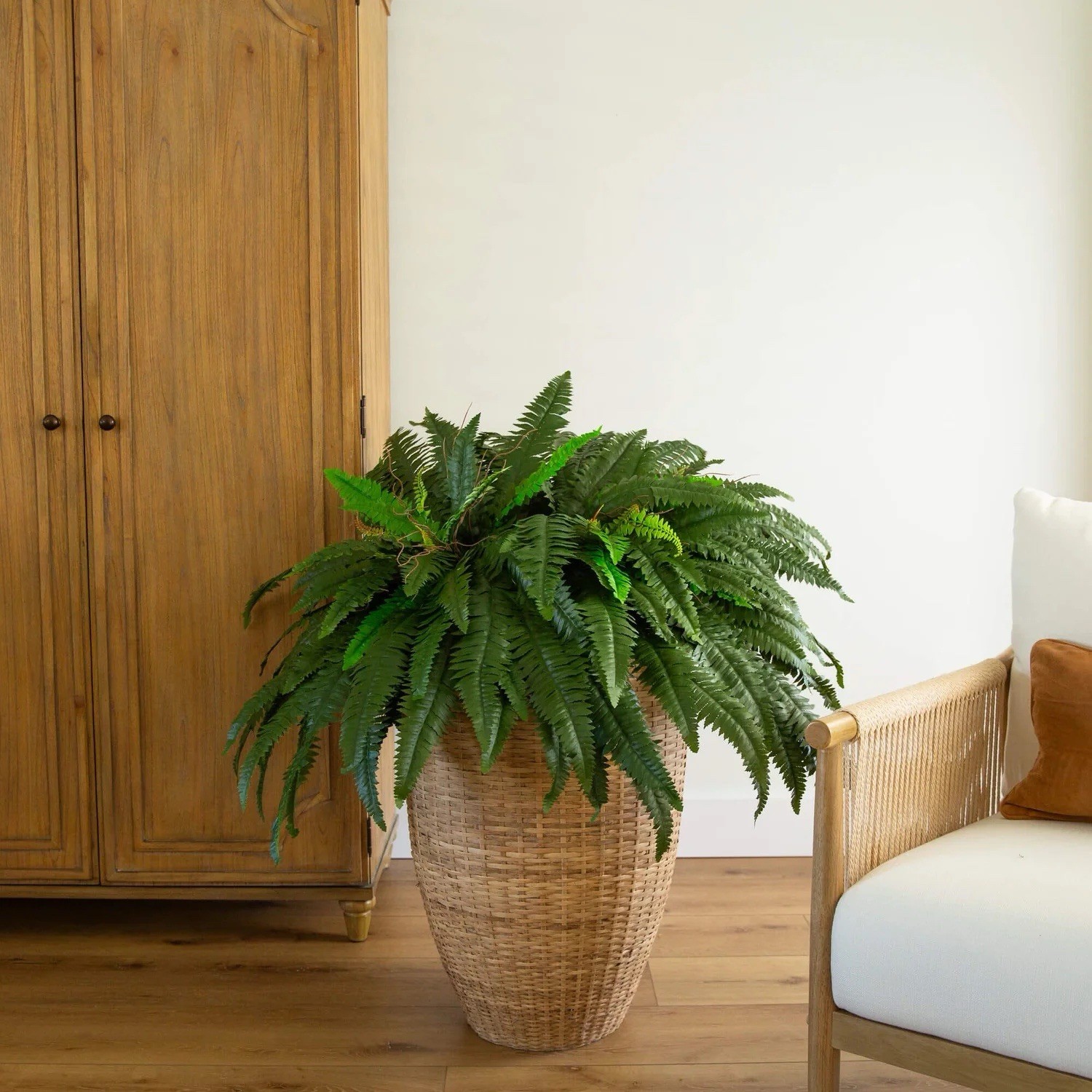 48″ Boston Fern Artificial Bush Plant Pack 2. Retail $103