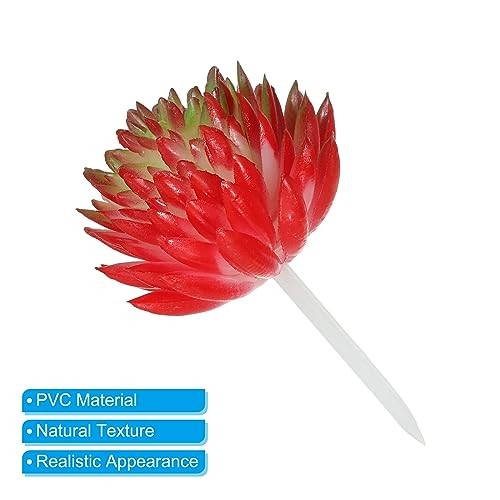 Mini Artificial Succulents, 4 Pack Unpotted Faux Succulent Picks Red,green