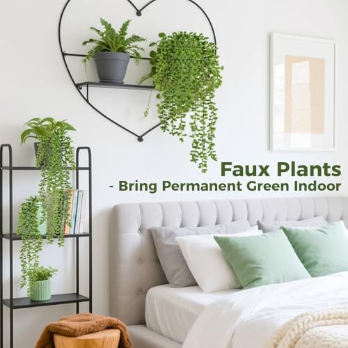 Fake Hanging Plants Artificial Decor – 3PCS String of Pearls Plant Artificial