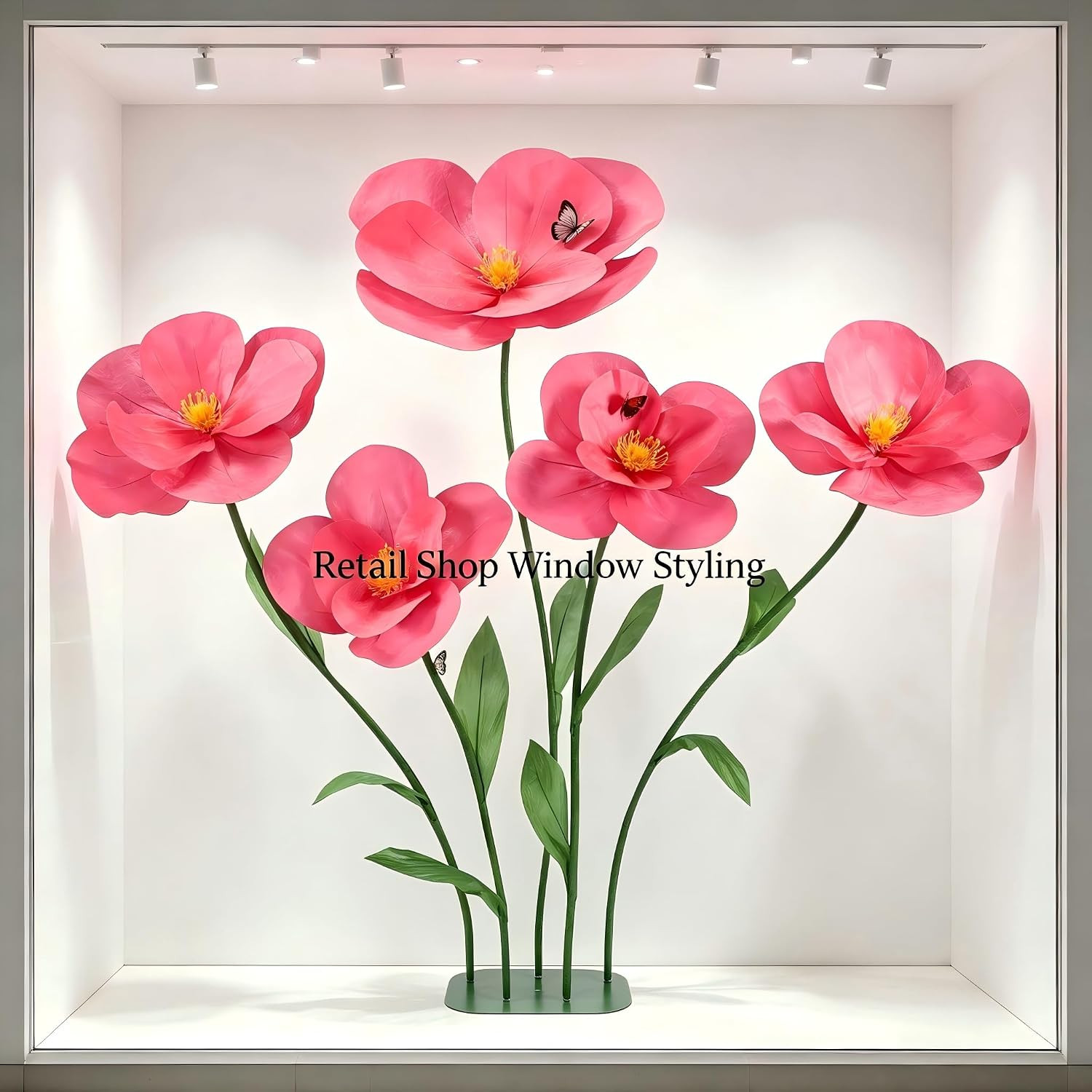 5 PCS Giant Flowers for Decoration with Stand 5.9 Ft Large Artificial Poppy | Ha