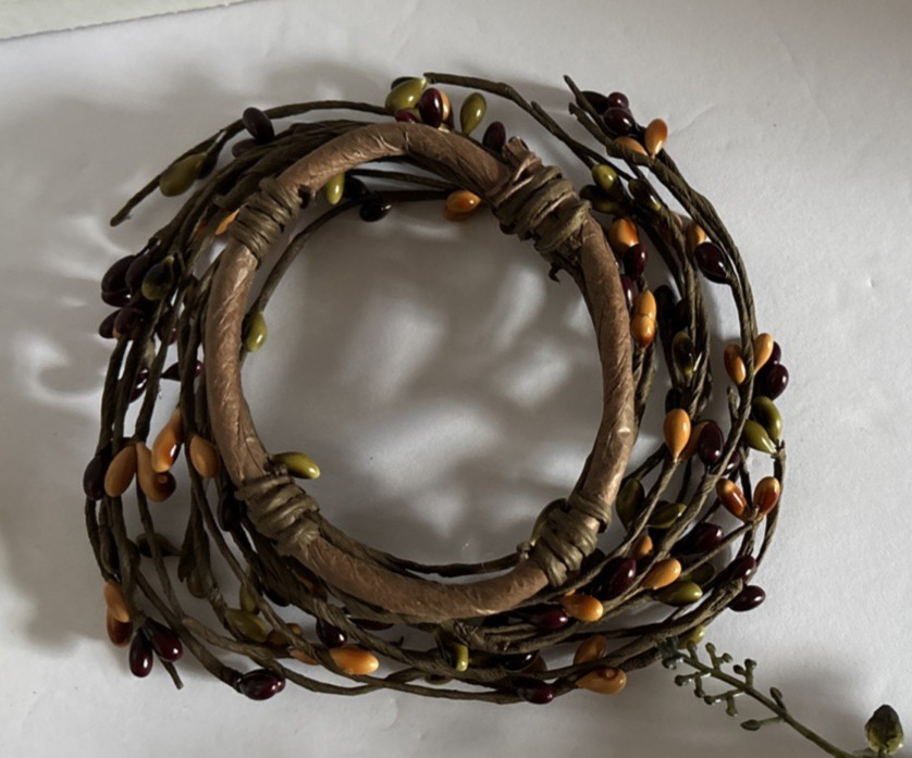 4 Sizes Fall Pip Berry Candle Ring Wreath Country Autumn