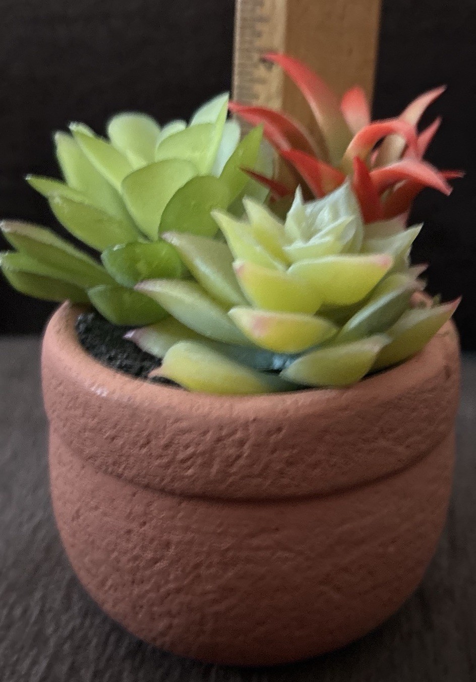 Small Artificial Succulent Plant Arrangement Terracotta -Style Pot Shelf-Window