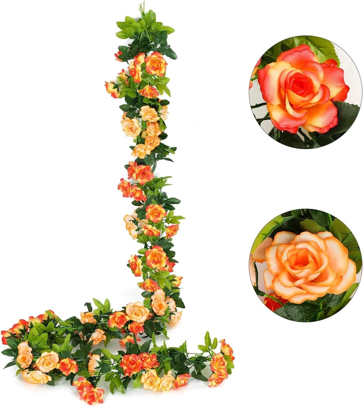 Versatile 2 Pack Hanging Rose Garland – Perfect for Weddings & Home Settings