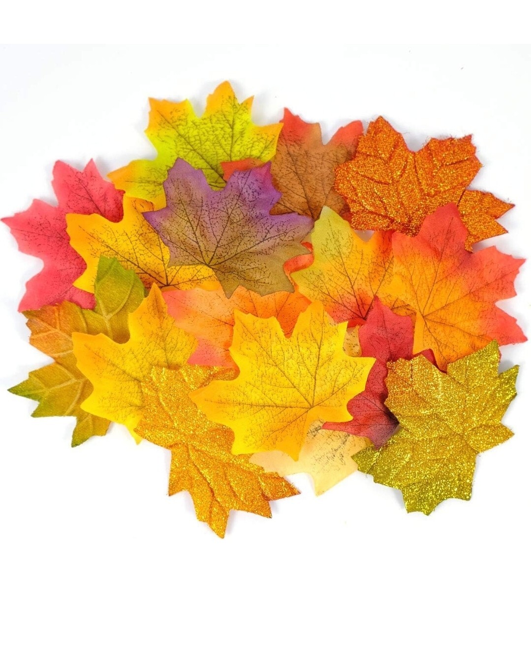 500pcs Assorted Mixed Fall Colors Artificial Maple Leaves Decor Decoration