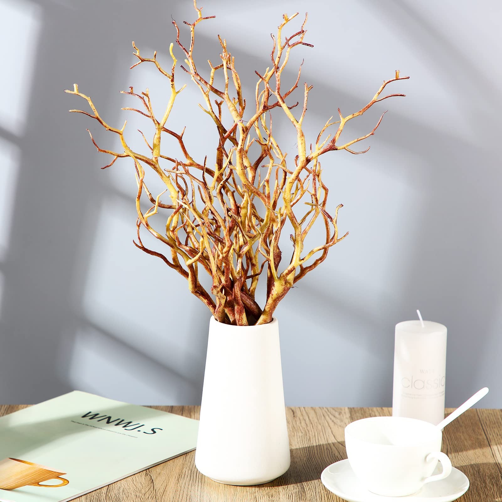 13.8 Inch Small Manzanita Branches Plastic Faux Branches Artificial Antler Sh…