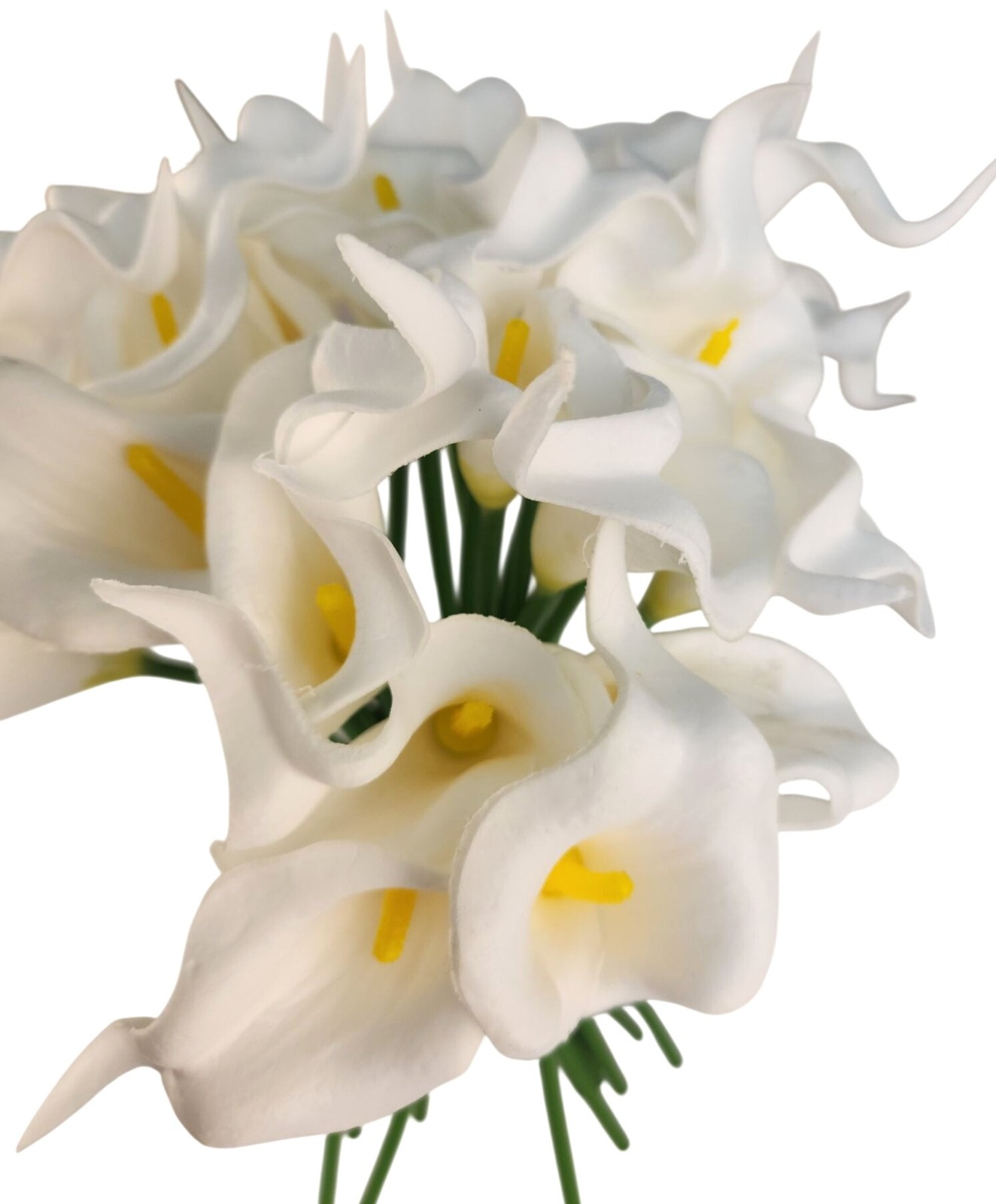 White Faux Calla Lily Stems 15 Inch Wedding Artificial Flowers Elegant Event Dec