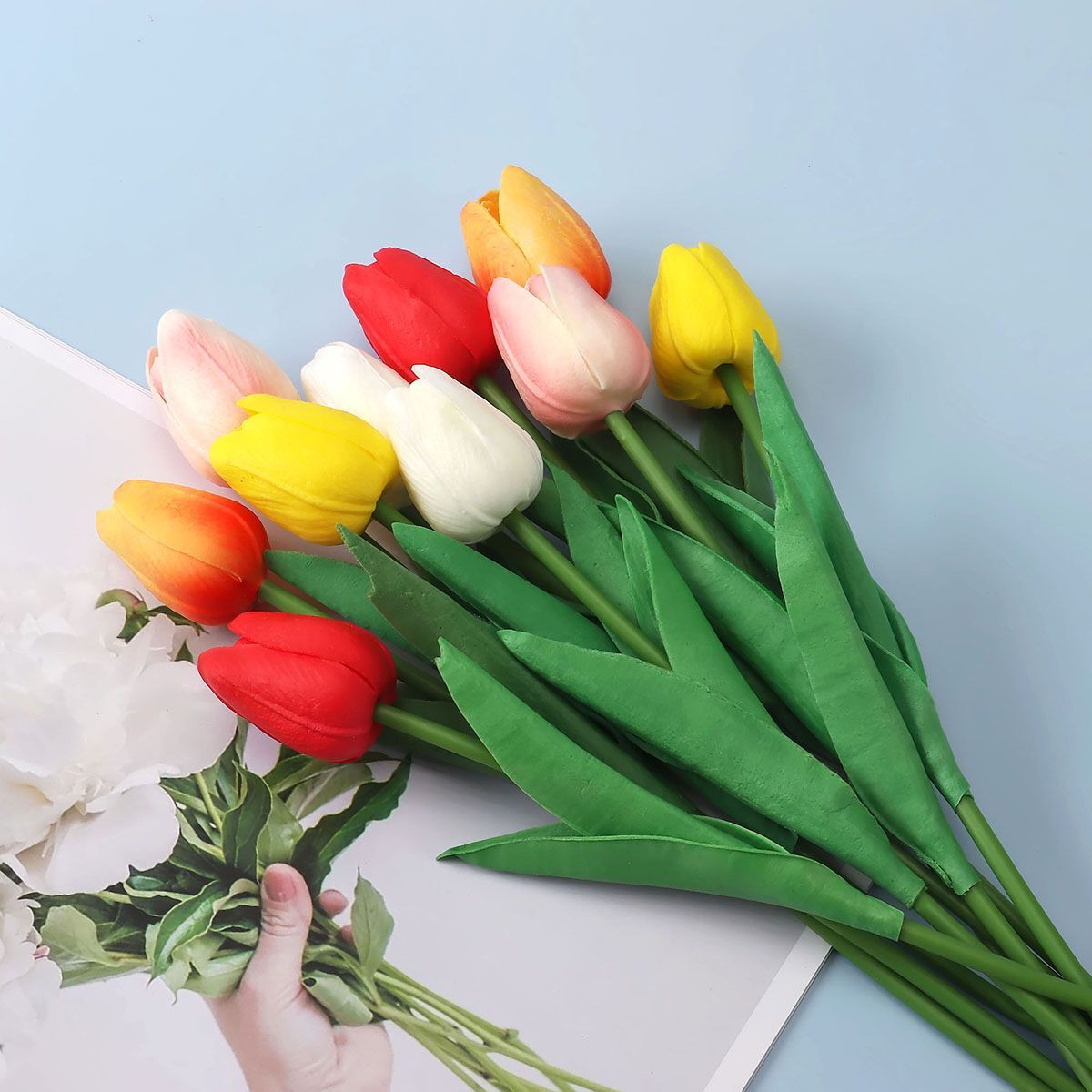 20Pcs Real Touch Artificial Tulips Bridal Home Wedding Party Festival Decor USA