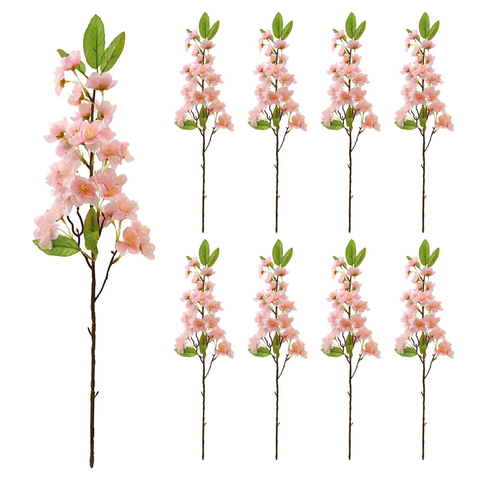 Pink For Cherry Blossom Stems 9 pcs Artificial 20.5 inches Silk Flower Branches