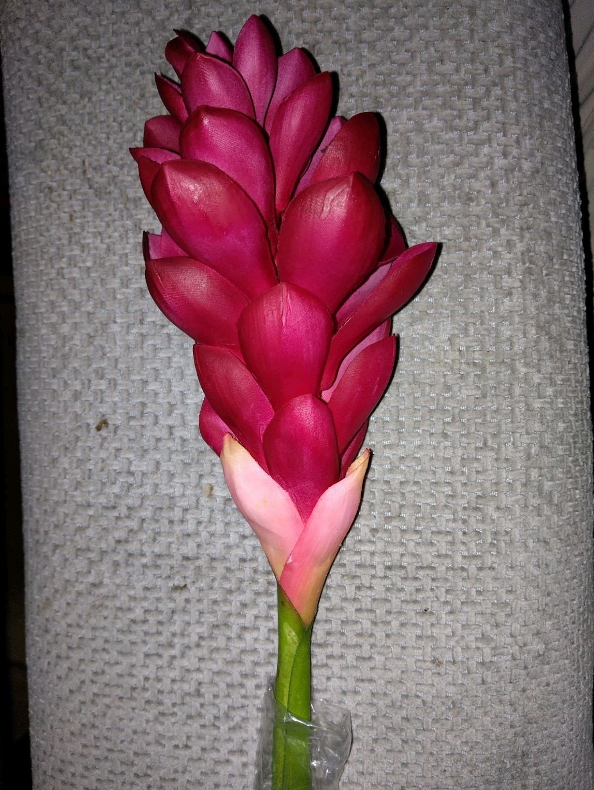 Ginger lily stem. Silk arrangements tropical Hawaiian flowers CRANBERRY