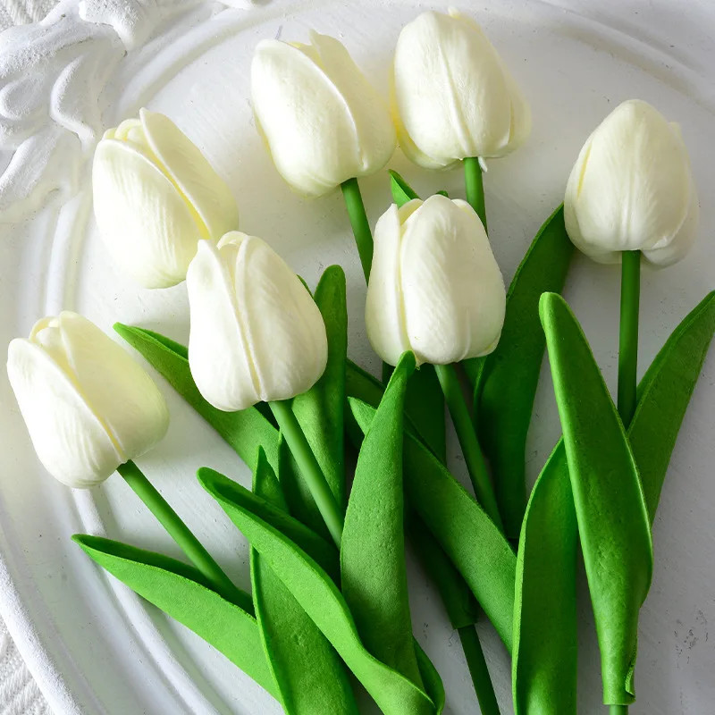 3/5PCS Real Touch Tulip Bouquet Artificial Flowers Wedding Home Decor Gift
