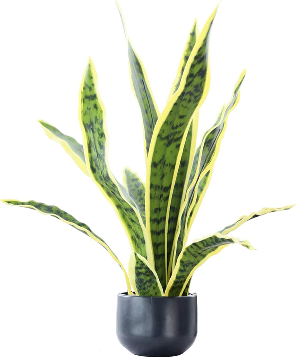 Artificial Snake Plant 22 Inch Fake Sansevieria Fake Agave Potted Plants Plastic
