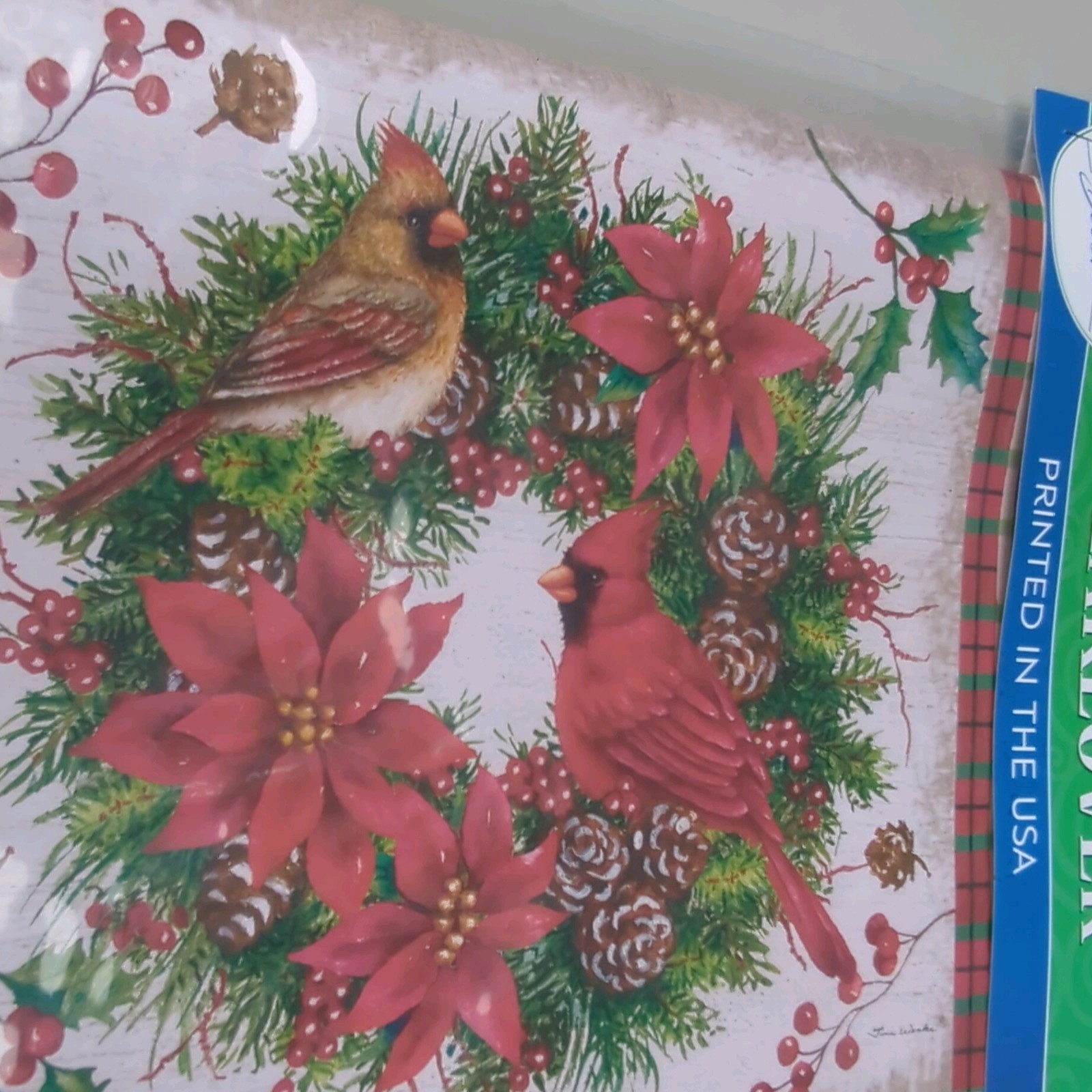 Custom Design Mailbox Cover. New In Packaging. Christmas Wreath and cardinals