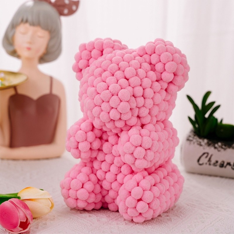 Soft Pink Foam Ball Doll Animal-shaped Doll Home Table Decoration for Children