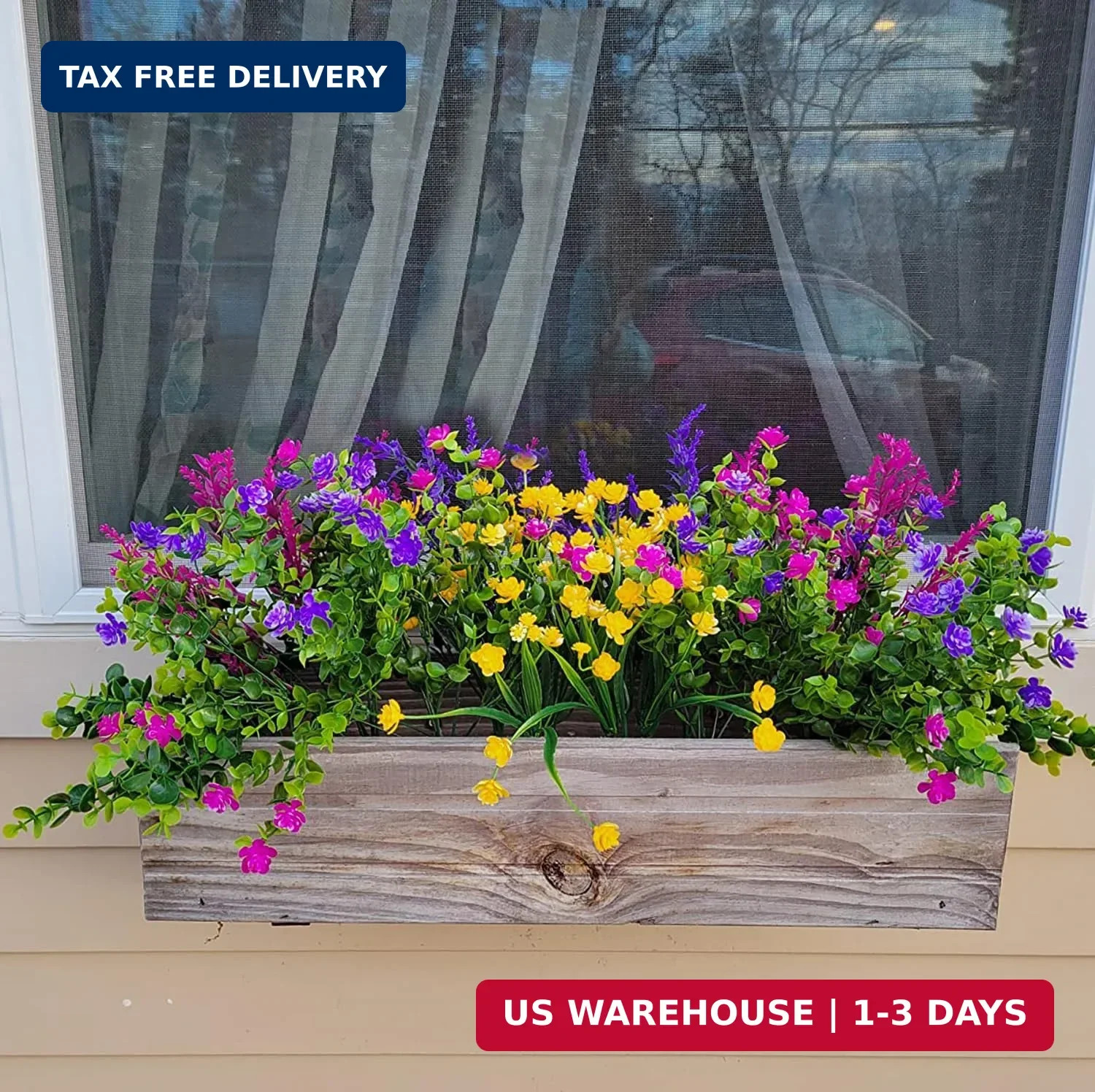20 Bundles Artificial Flowers for Outdoors Fake Flowers UV Resistant No Fade Fau