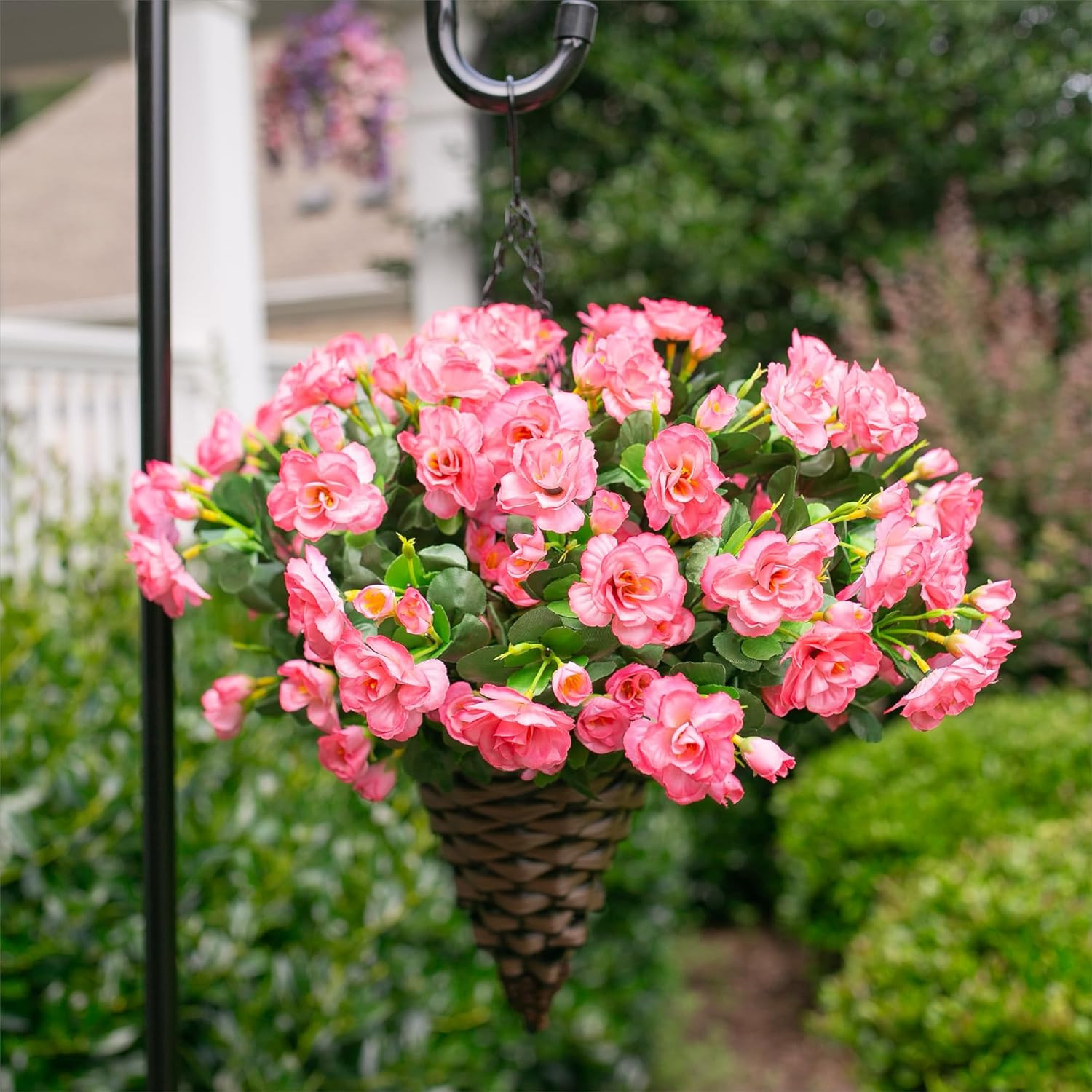 Artificial Faux Flowers Plants for Outdoor outside Spring Decoration, Fake Silk