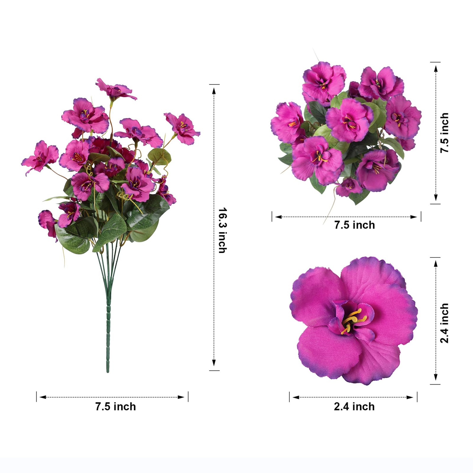 Hibiscus Artificial Flowers Plants for Outdoors Summer Decoration, 6 Bundles …