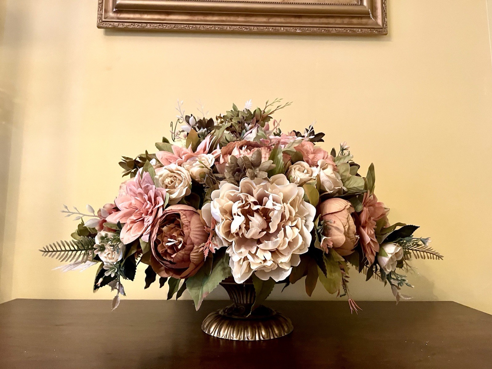 Brown Peony And Cream Chrysanthemum Floral Arrangement Year Round Floral
