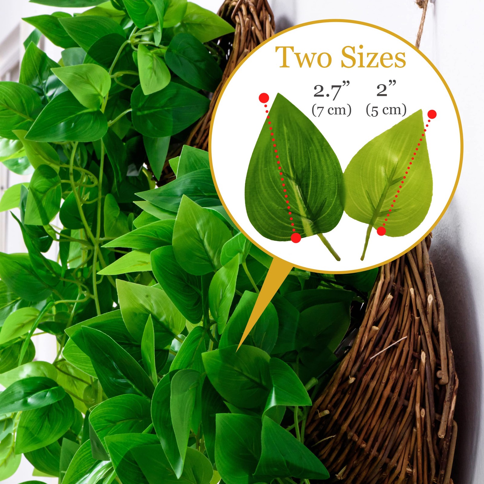2-Pack Artificial Plants (with Baskets) – Ivy Vines Pothos – Outdoor & Indoor…